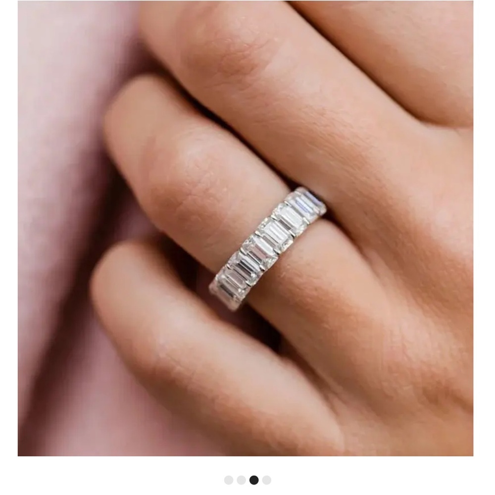 Anna Zuckerman Stunning Silver Women's Diamond Eternity Ring Sz 7 SOLD OUT! - Picture 4 of 4